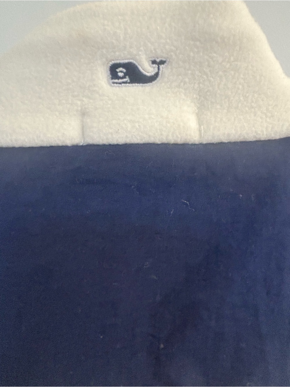 Vineyard Vines Cream Fleece Crewneck with Navy Accents - Picture 5 of 5